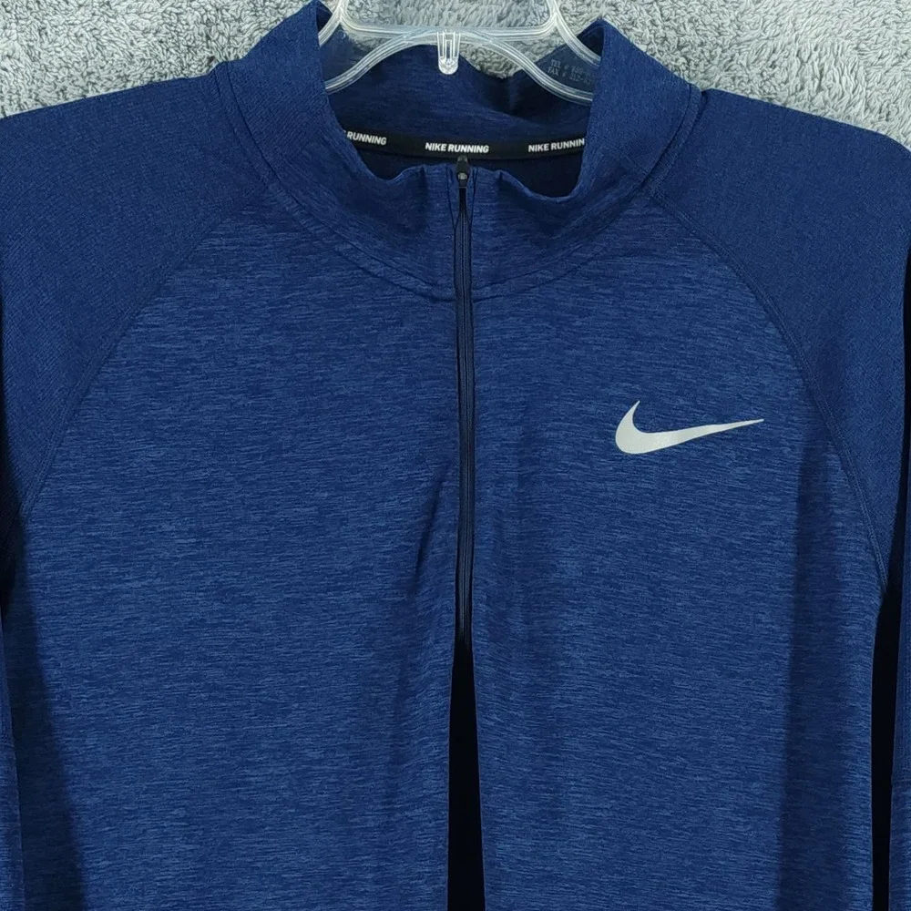 Nike Sweatshirt Men 2XL Navy Element Running Dri-FIT 1/4 Zip Reflective Pullover
